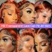 4/350 Ginger Highlight 13x4 Transparent Lace Front Wig Ombre Ginger Human Hair Wig